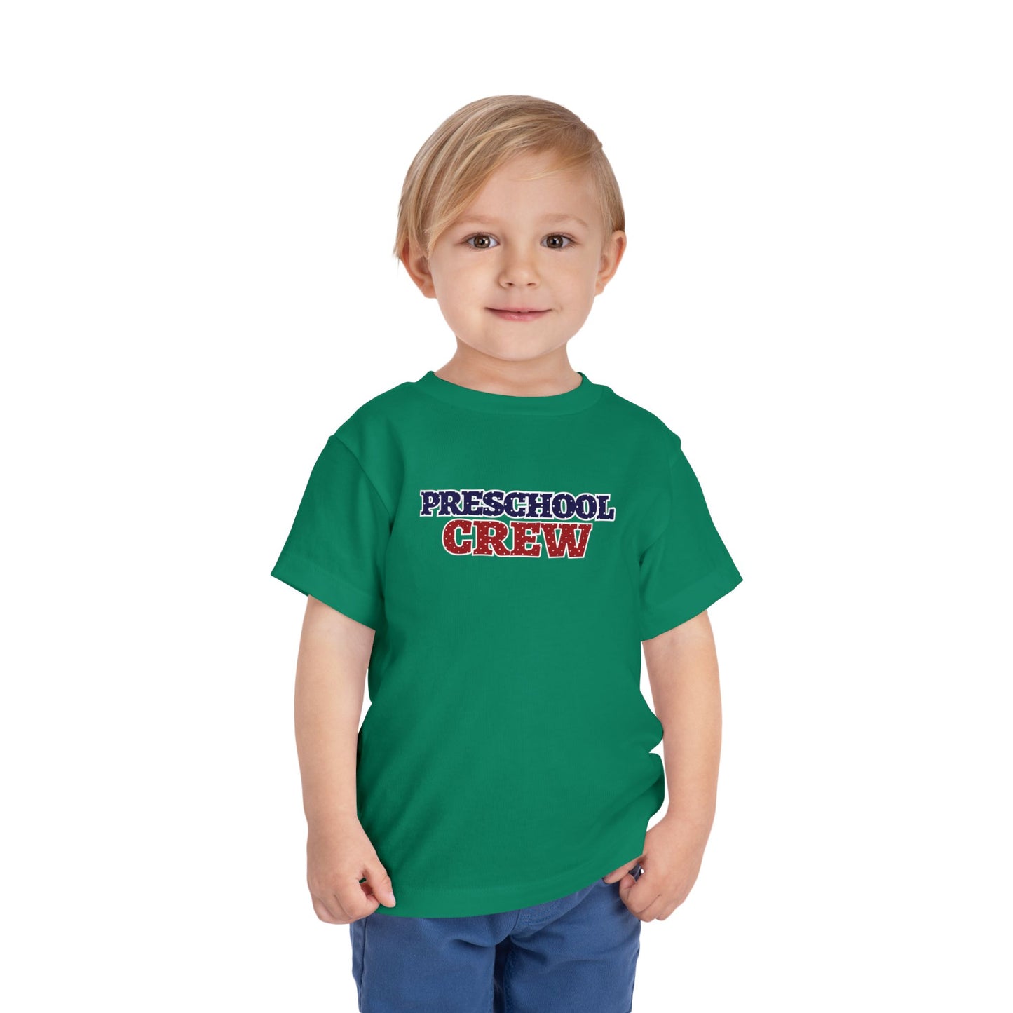 Custom Polka Dot Preschool Crew Toddler T-Shirt