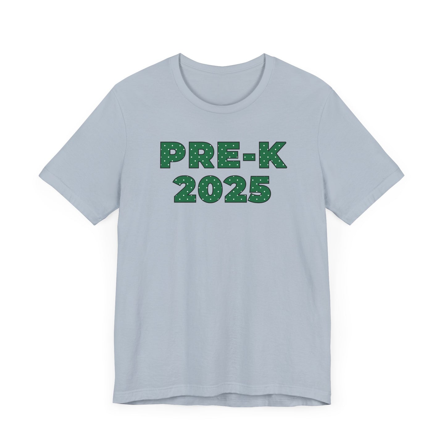 Custom Unisex Green Polka Dot Preschool Crew T-Shirt
