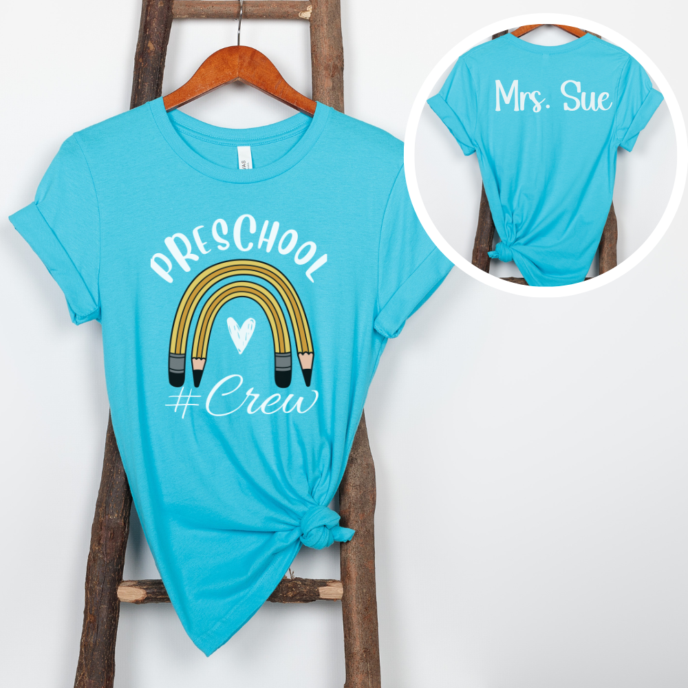 Custom Unisex Pencil Preschool Crew T-Shirt