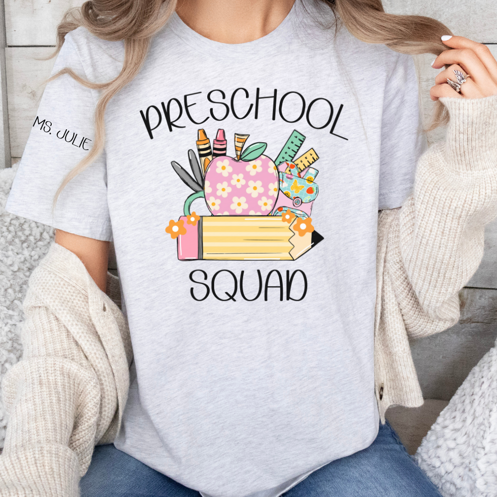 Custom Unisex Adult Preschool Squad T-Shirt