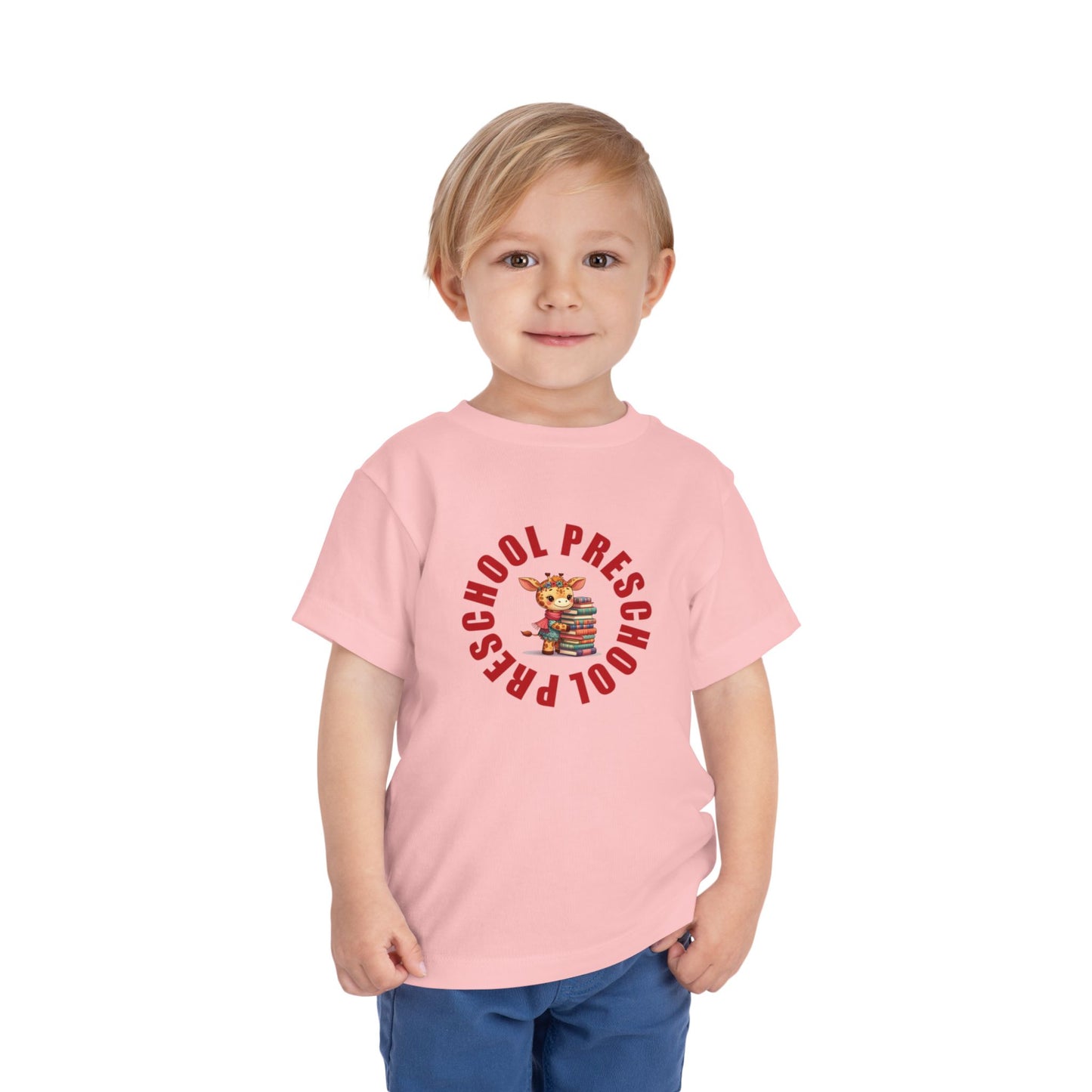 Custom Preschool Giraffe with Books T-Shirt