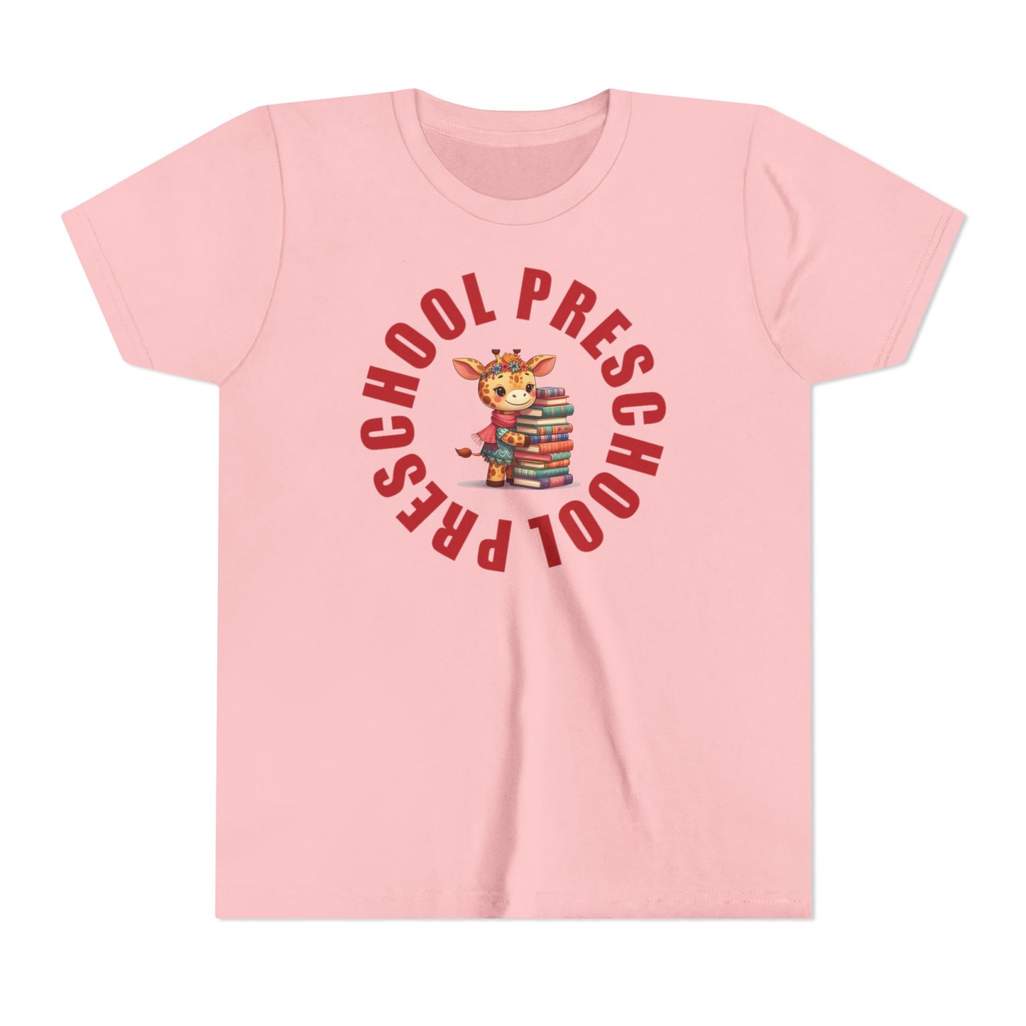 Custom Preschool Giraffe with Books Youth T-Shirt
