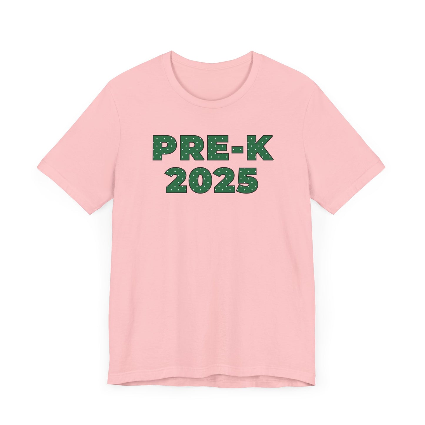 Custom Unisex Green Polka Dot Preschool Crew T-Shirt