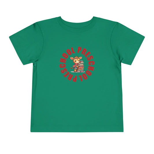 Custom Preschool Giraffe with Books T-Shirt