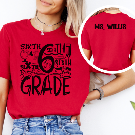 Custom Unisex 6th Grade T-Shirt