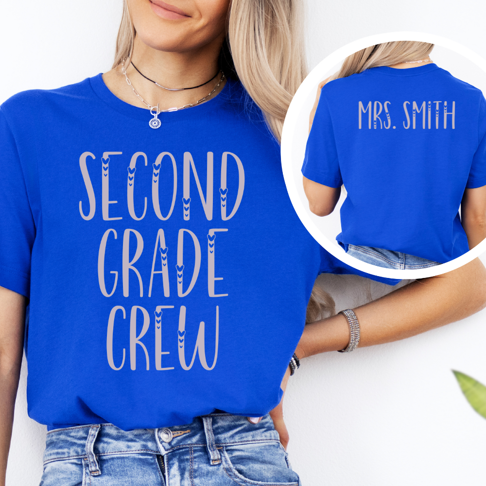 Custom Unisex Second Grade Crew T-Shirt