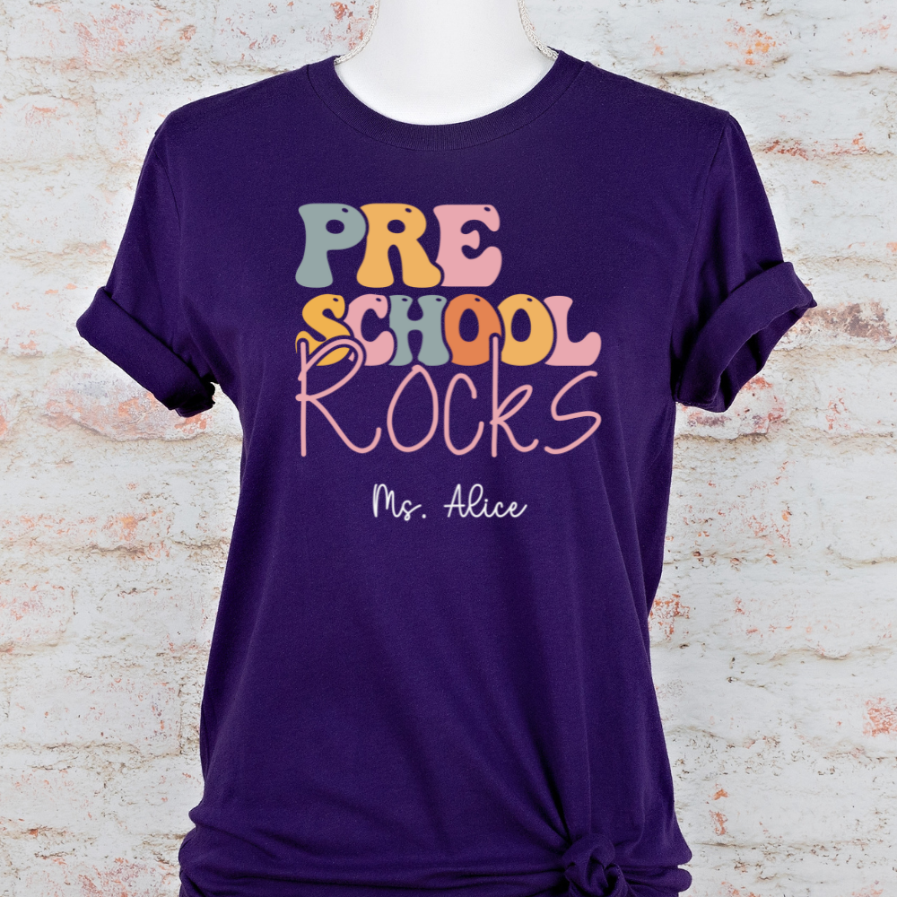 Custom Unisex Adult PreSchool Rocks T-Shirt