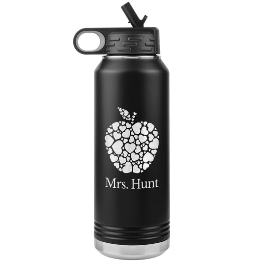 Custom Apple Heart Water Bottle Tumbler