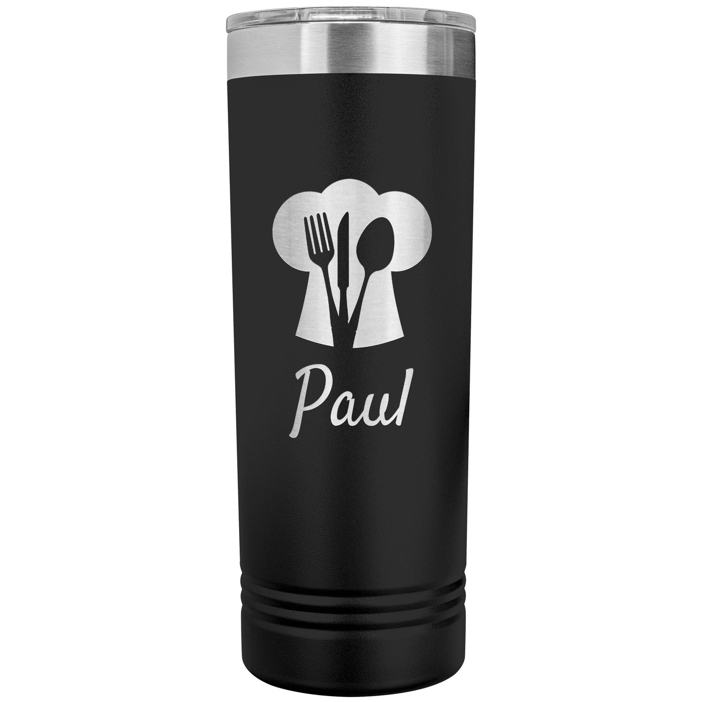 Custom Chef's Hat Utensil Skinny Travel Tumbler