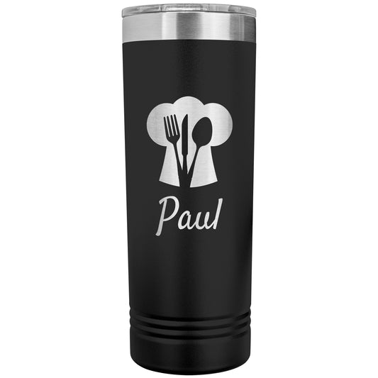 Custom Chef's Hat Utensil Skinny Travel Tumbler