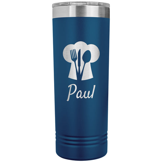 Custom Chef's Hat Utensil Skinny Travel Tumbler