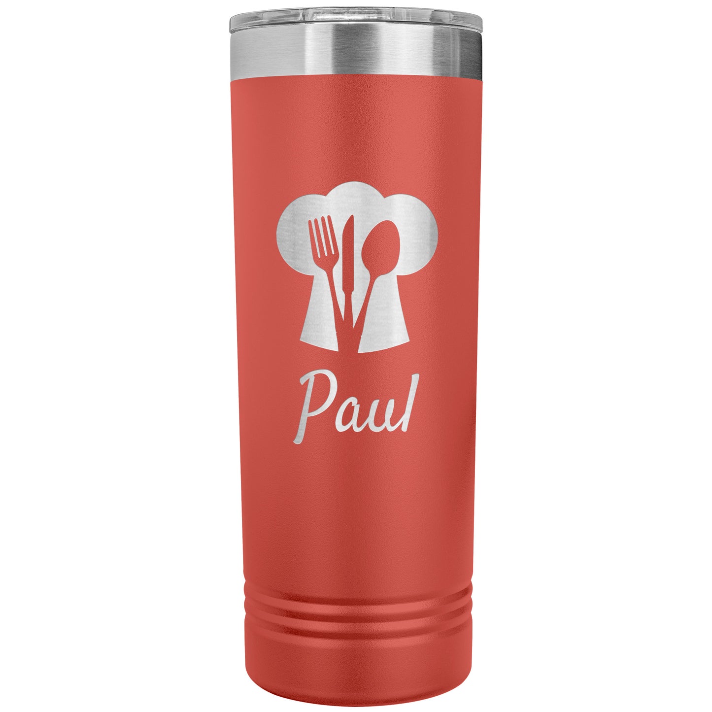 Custom Chef's Hat Utensil Skinny Travel Tumbler