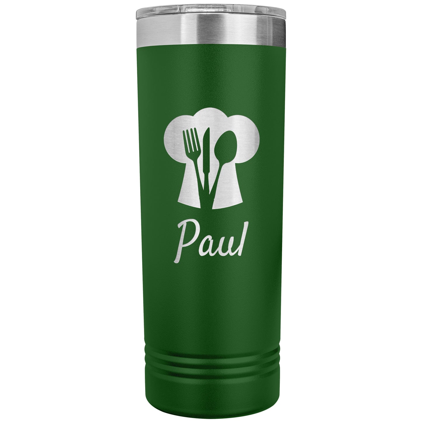 Custom Chef's Hat Utensil Skinny Travel Tumbler