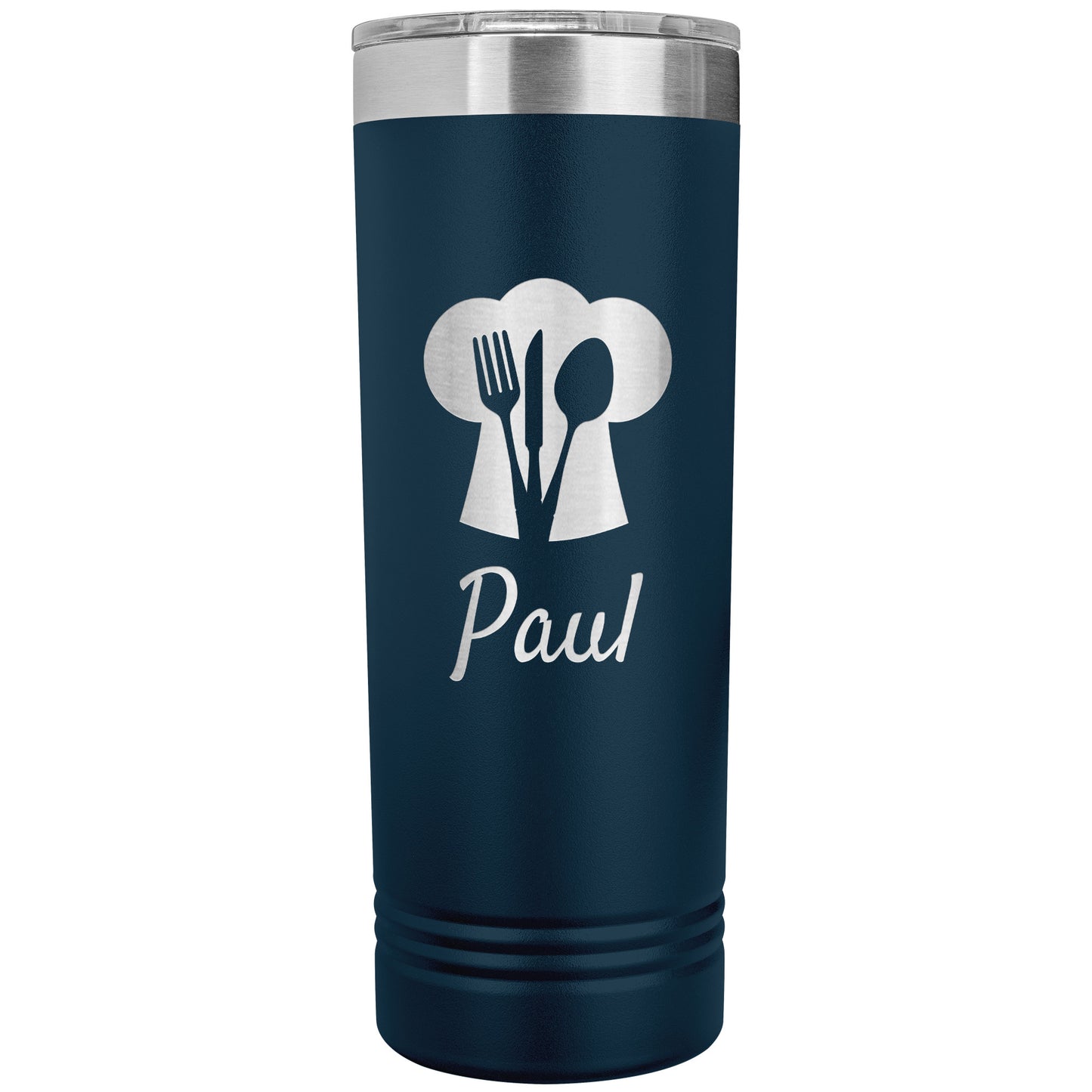 Custom Chef's Hat Utensil Skinny Travel Tumbler