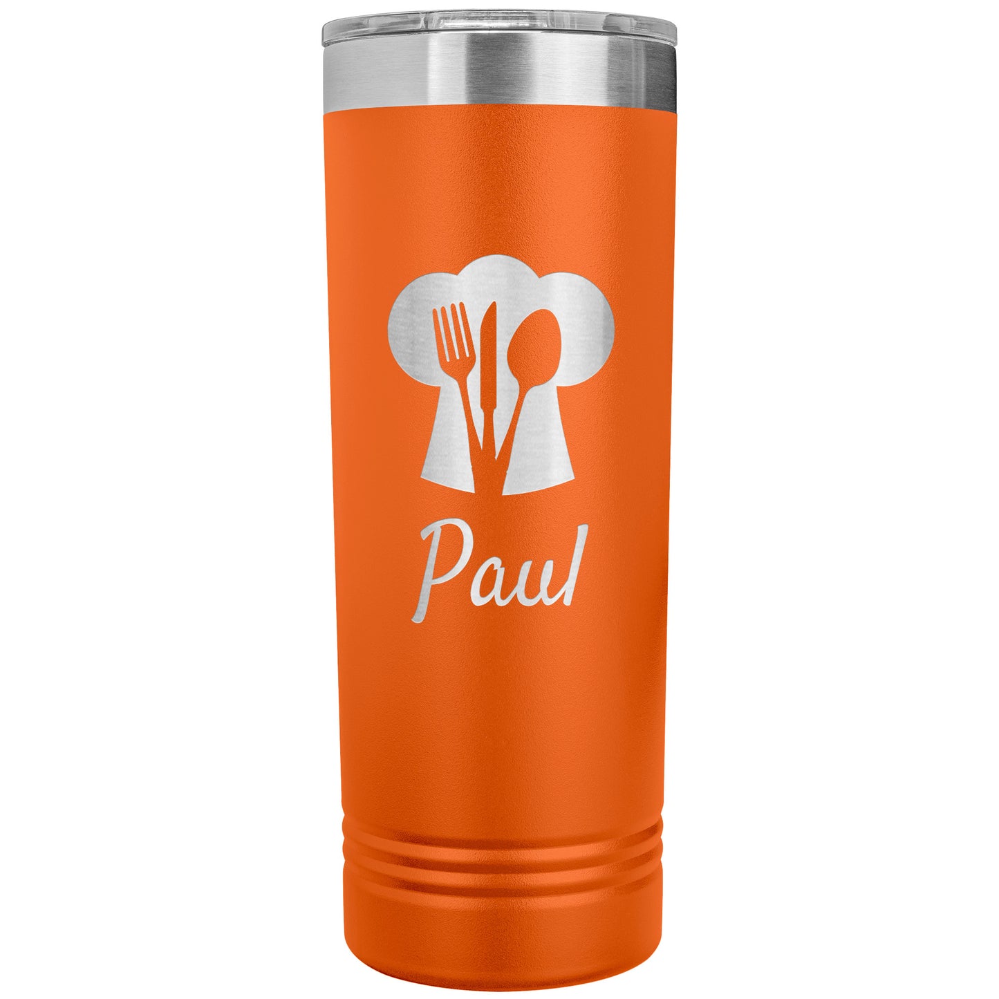 Custom Chef's Hat Utensil Skinny Travel Tumbler