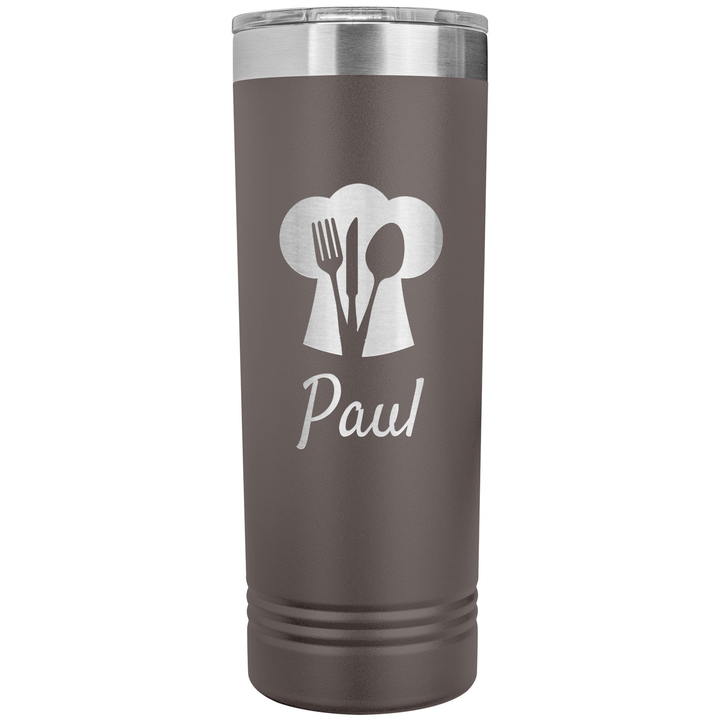 Custom Chef's Hat Utensil Skinny Travel Tumbler