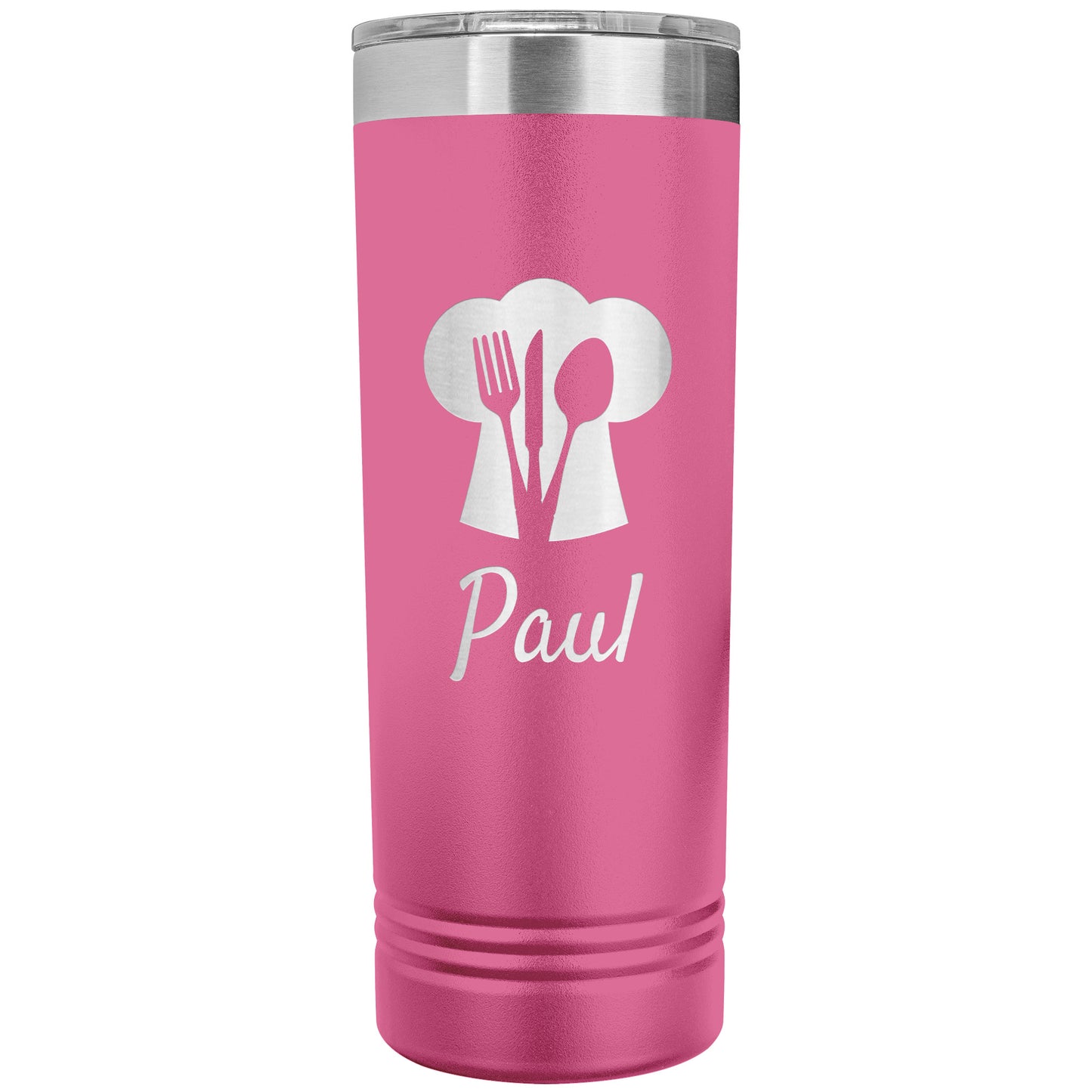 Custom Chef's Hat Utensil Skinny Travel Tumbler