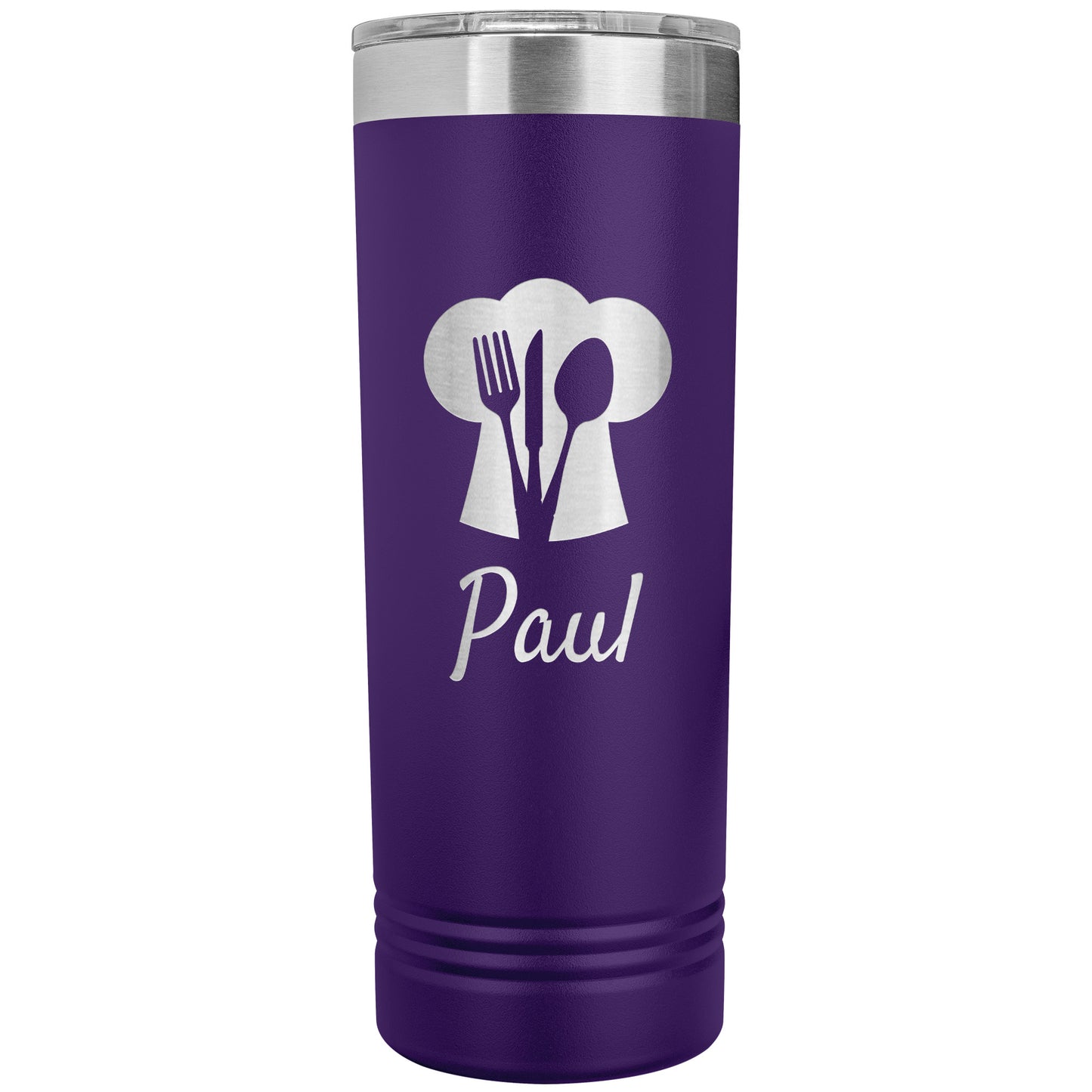 Custom Chef's Hat Utensil Skinny Travel Tumbler