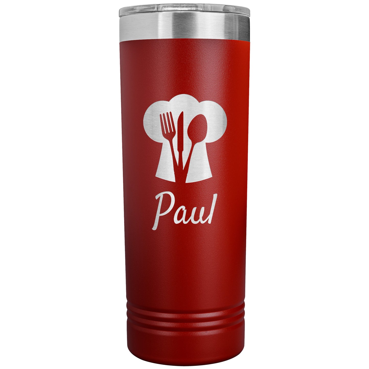 Custom Chef's Hat Utensil Skinny Travel Tumbler