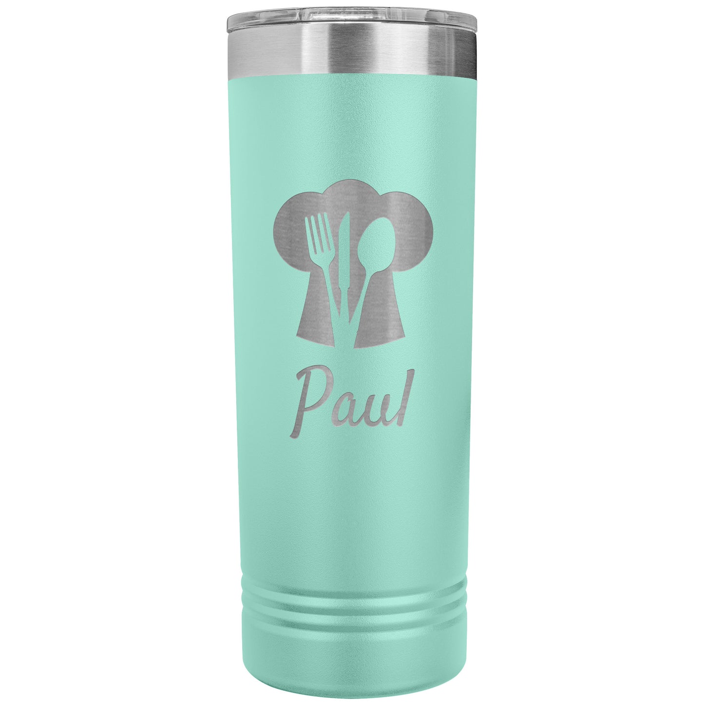 Custom Chef's Hat Utensil Skinny Travel Tumbler
