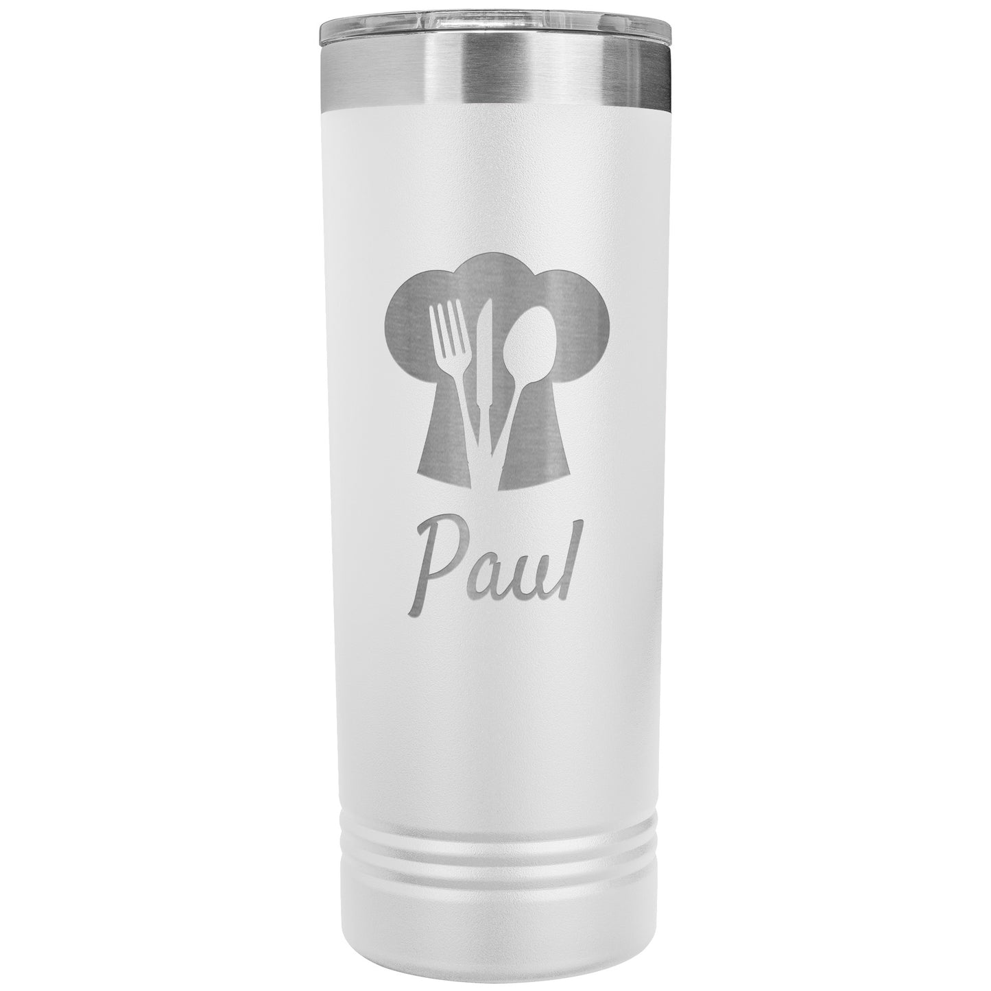 Custom Chef's Hat Utensil Skinny Travel Tumbler