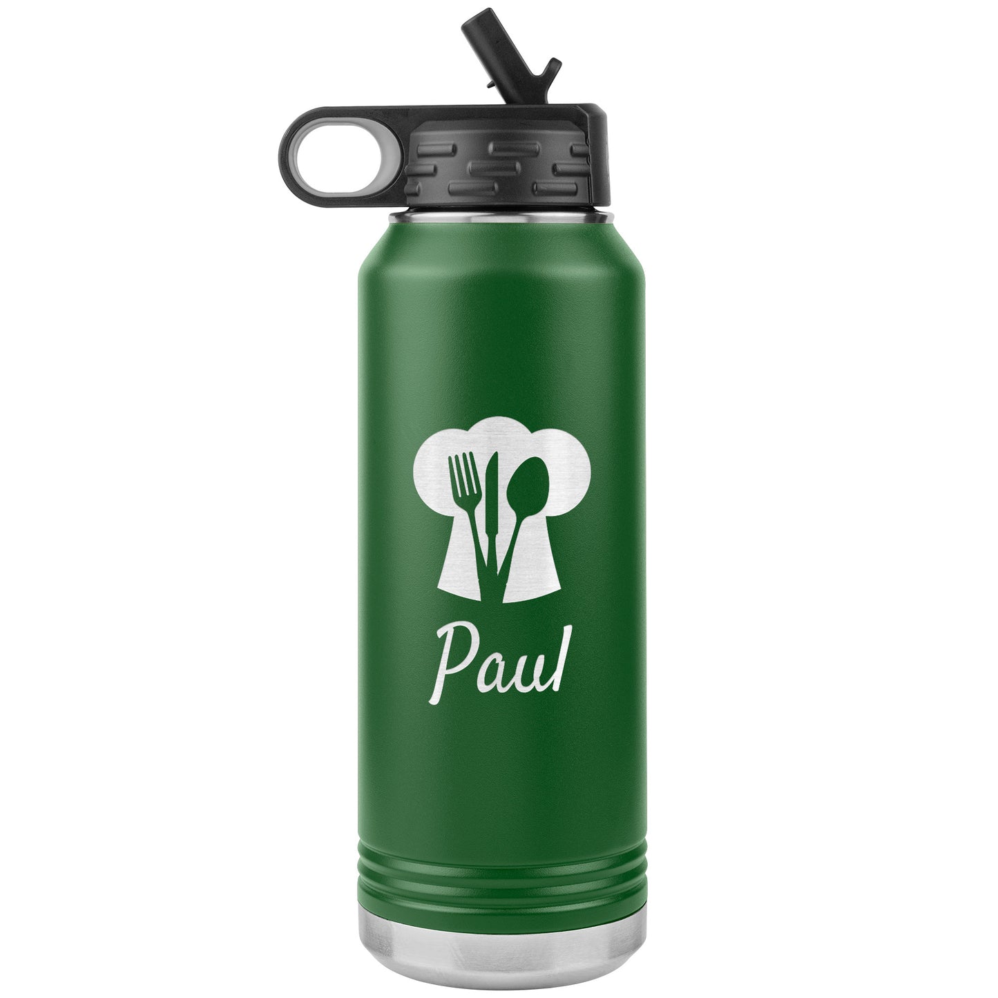 Custom Chef's Hat Utensil Water Bottle Tumbler