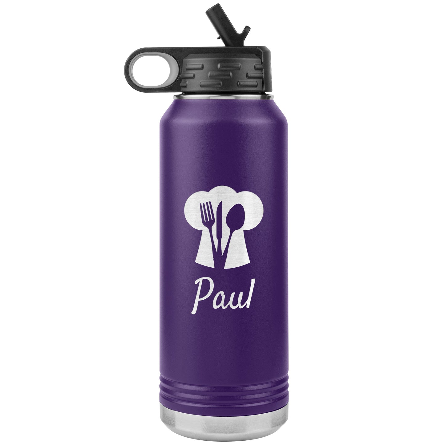 Custom Chef's Hat Utensil Water Bottle Tumbler