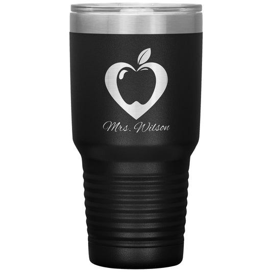 Custom Heart Apple 30oz Travel Tumbler