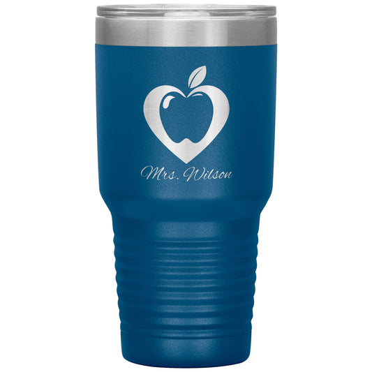 Custom Heart Apple 30oz Travel Tumbler