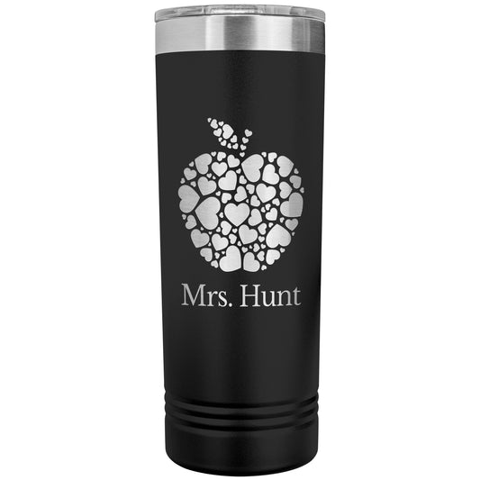 Custom Heart Apple Skinny Travel Tumbler
