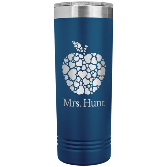 Custom Heart Apple Skinny Travel Tumbler