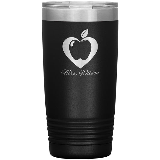 Custom Heart Apple Travel Tumbler