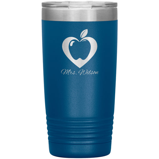 Custom Heart Apple Travel Tumbler