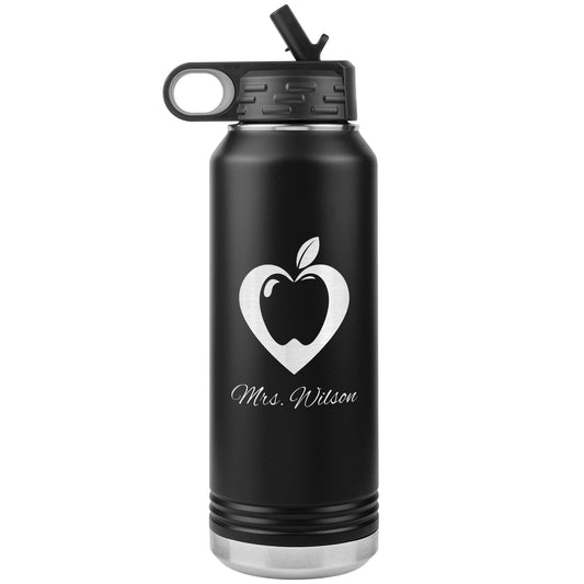 Custom Heart Apple Water Bottle Tumbler