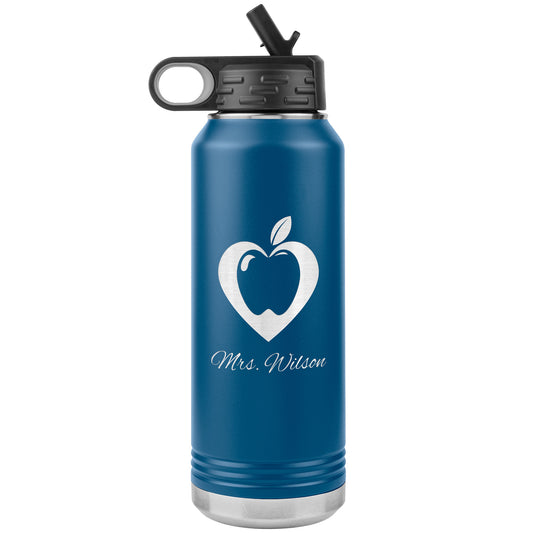 Custom Heart Apple Water Bottle Tumbler