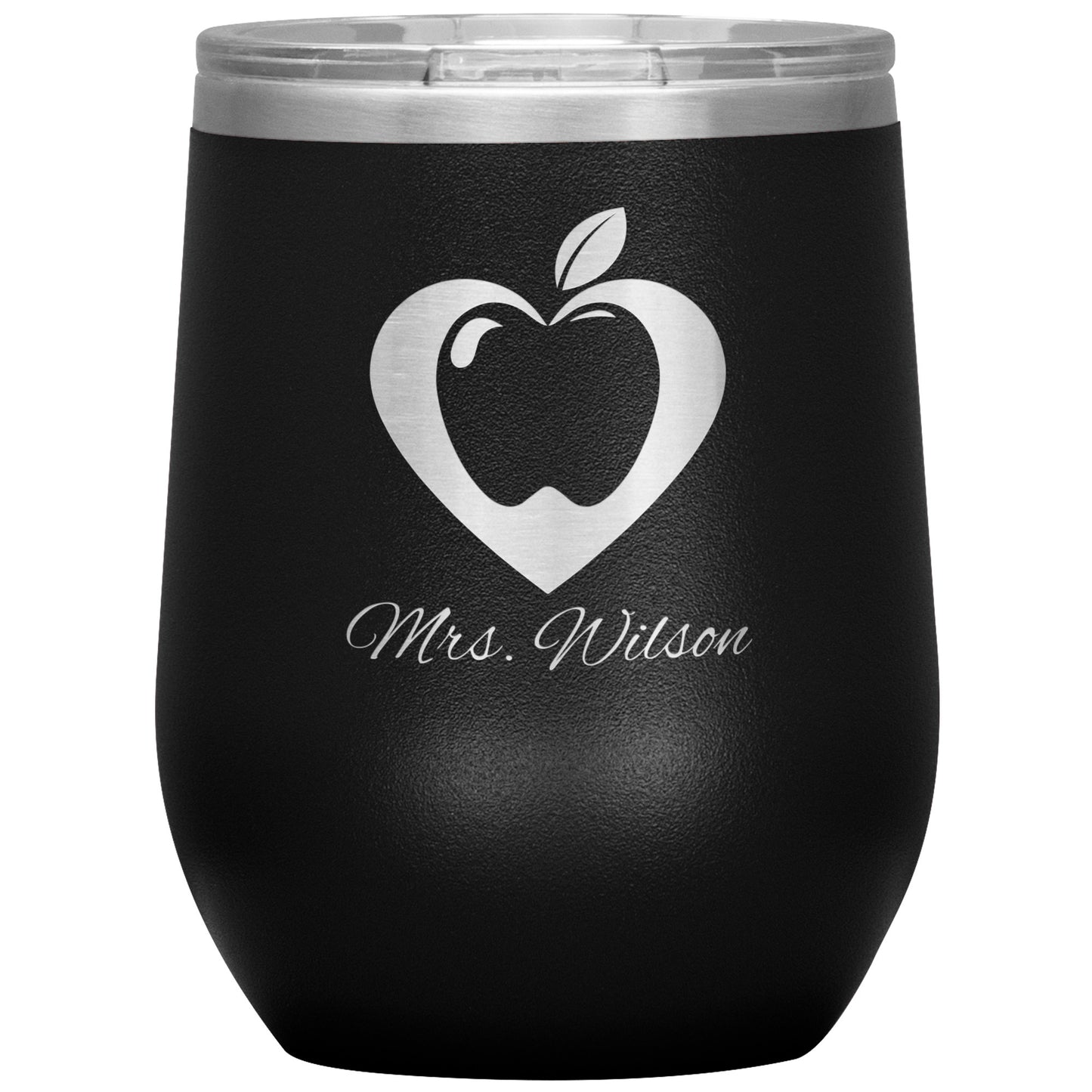 Custom Heart Apple Wine Tumbler 🍎