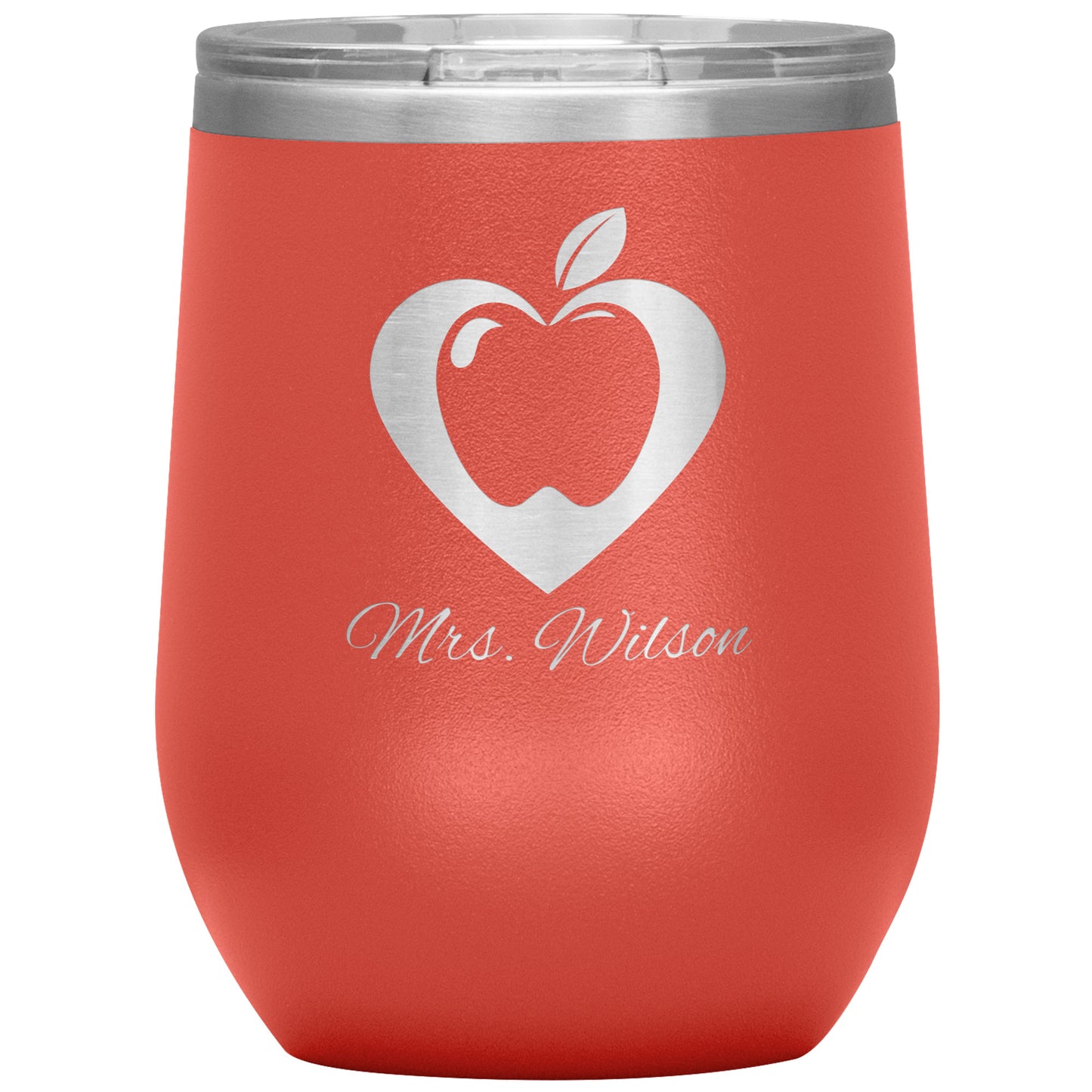 Custom Heart Apple Wine Tumbler 🍎