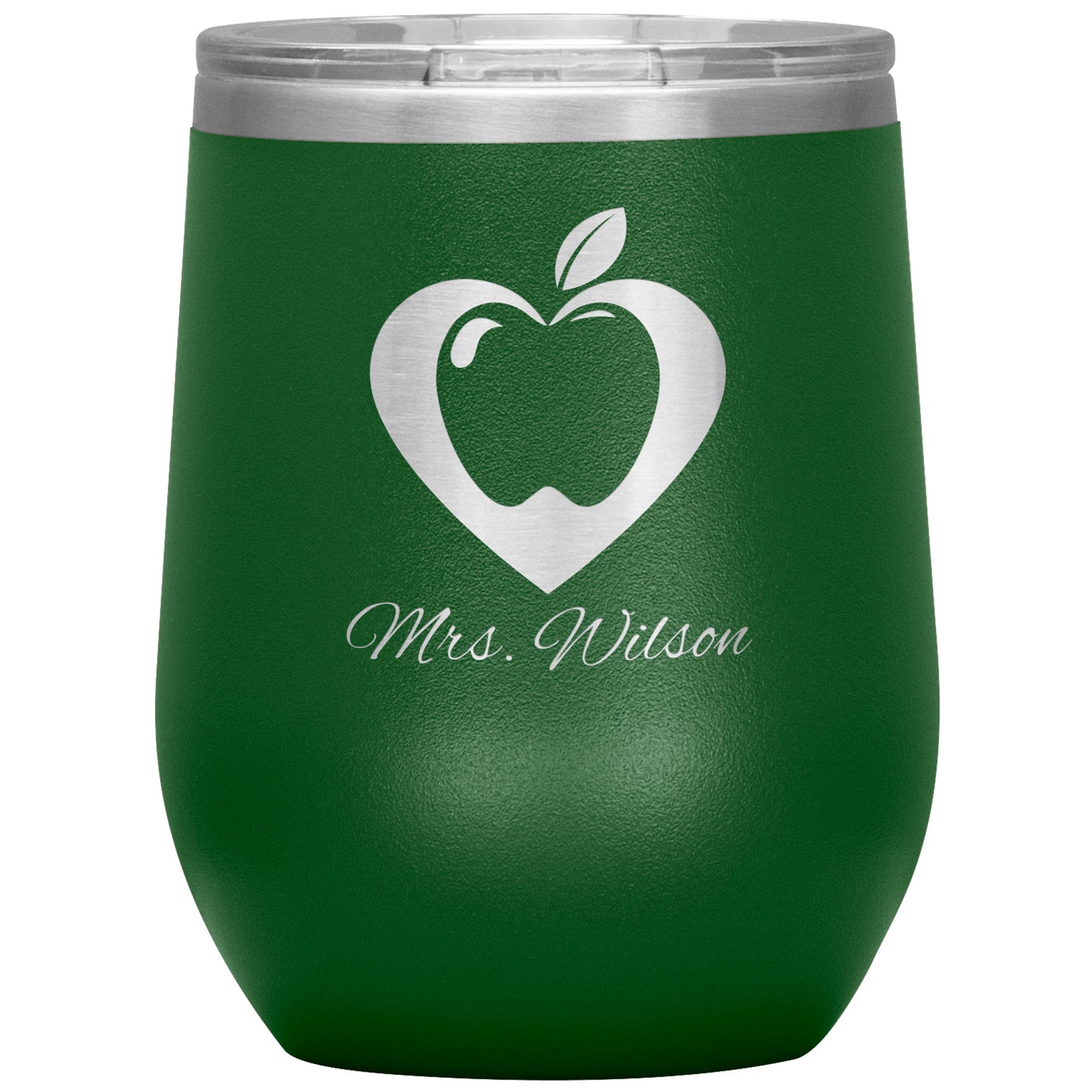 Custom Heart Apple Wine Tumbler 🍎