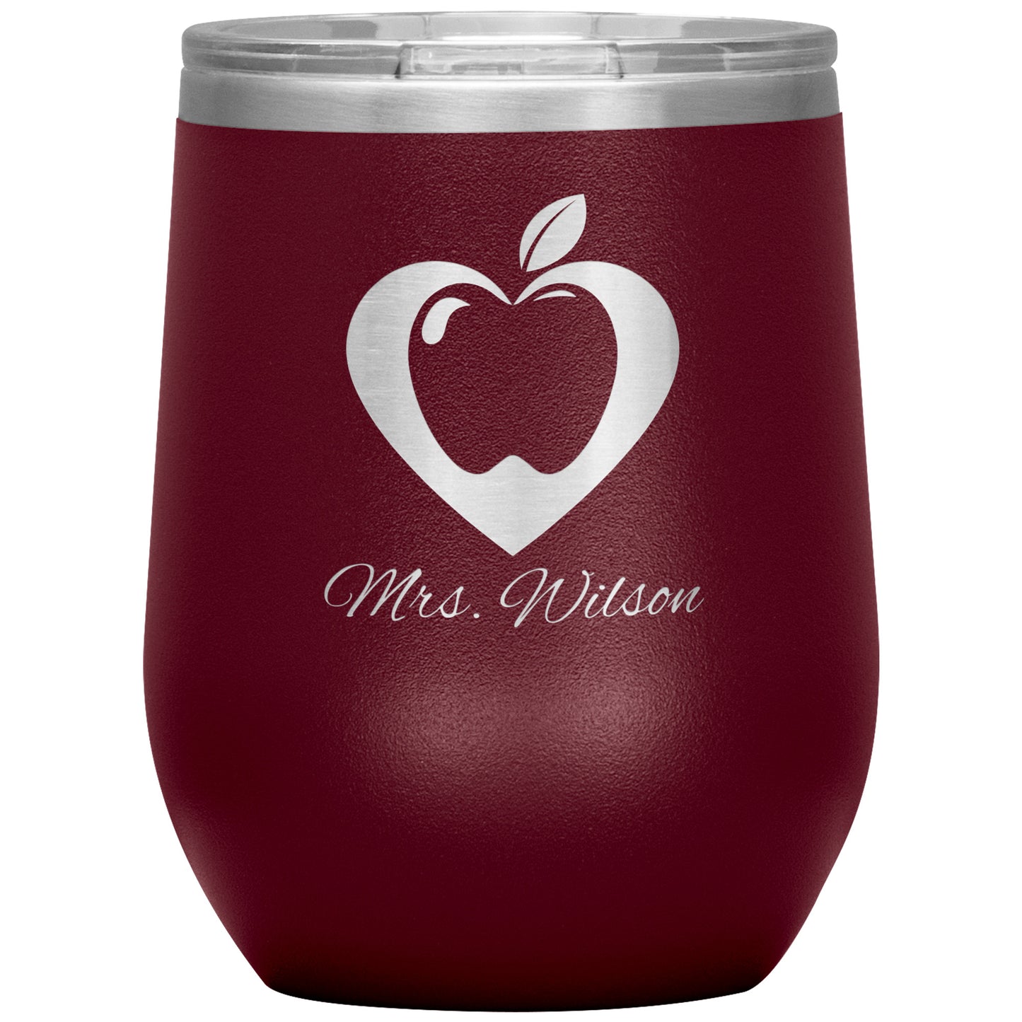 Custom Heart Apple Wine Tumbler 🍎