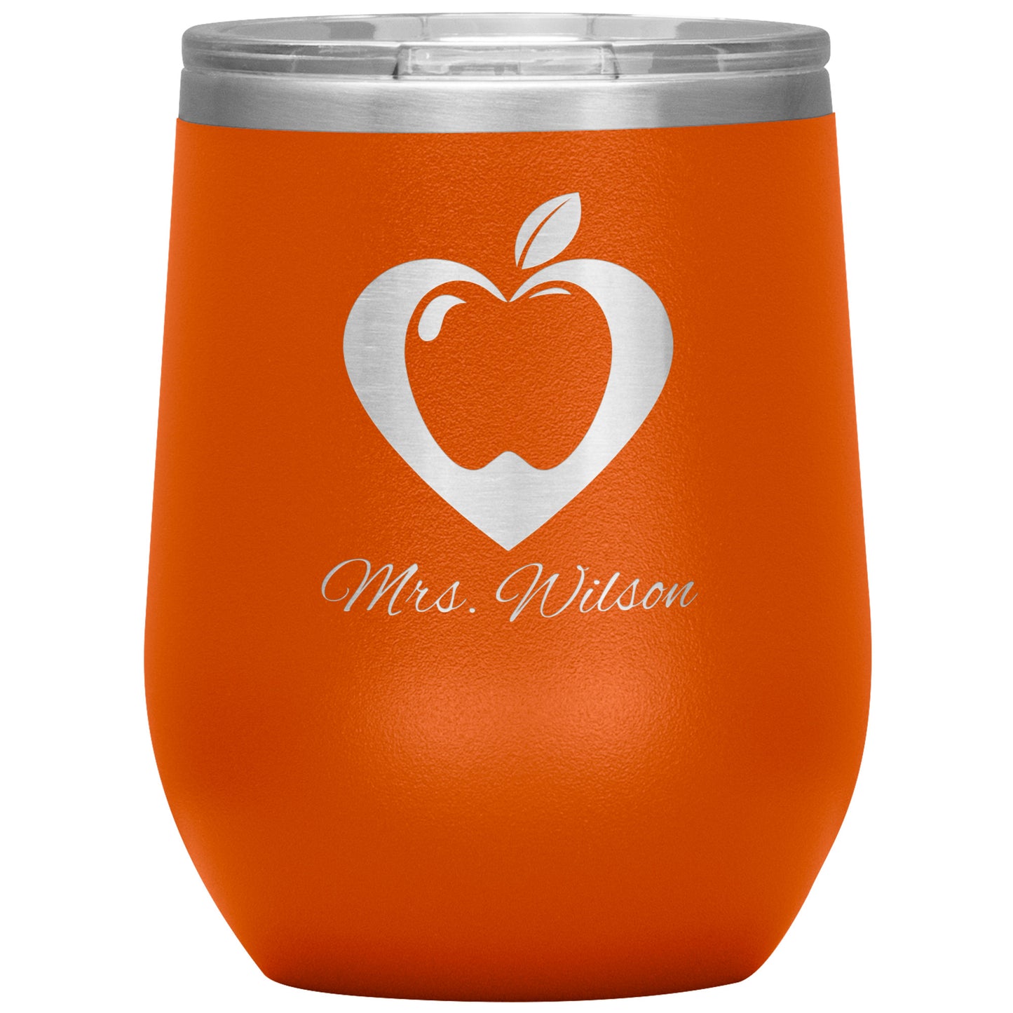 Custom Heart Apple Wine Tumbler 🍎