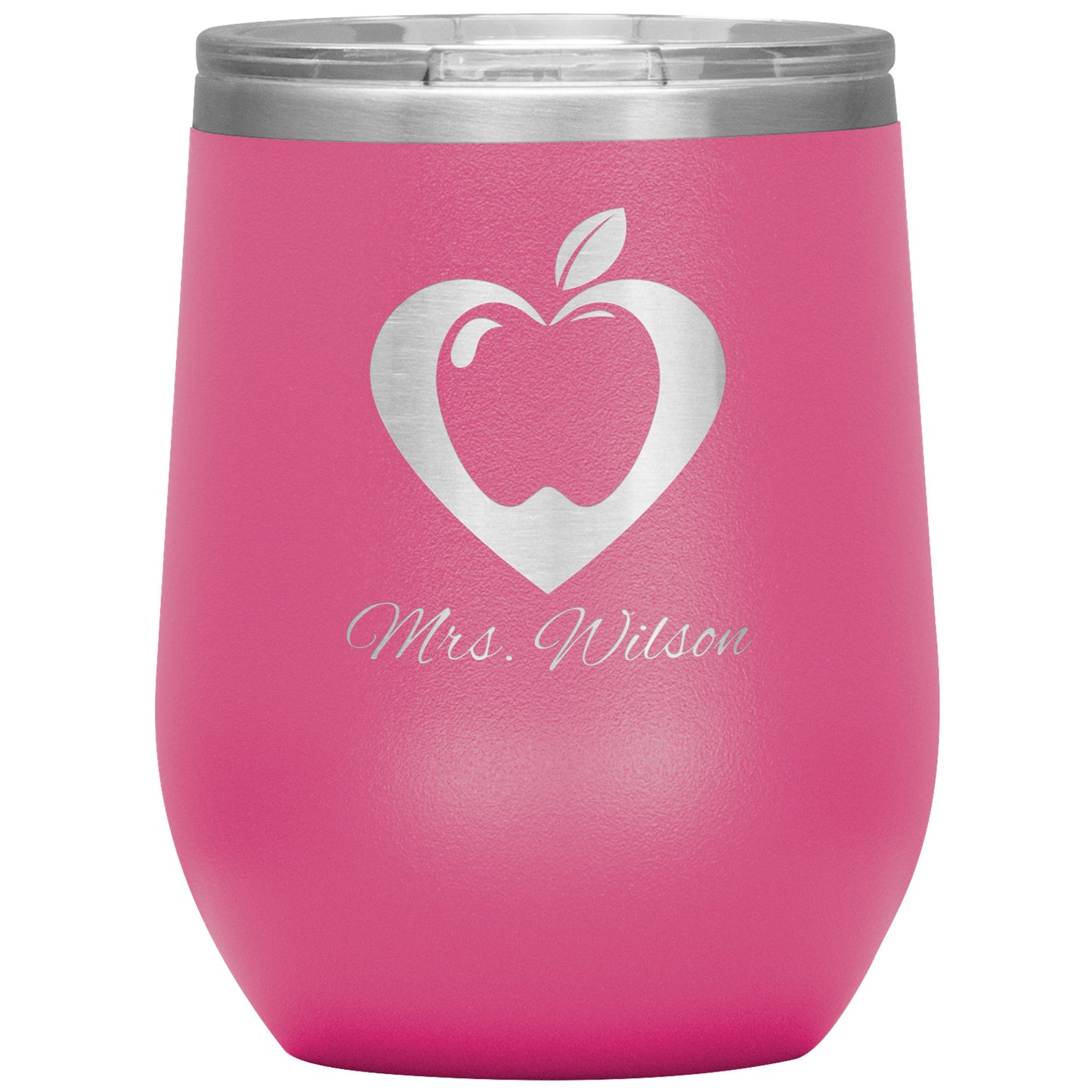 Custom Heart Apple Wine Tumbler 🍎