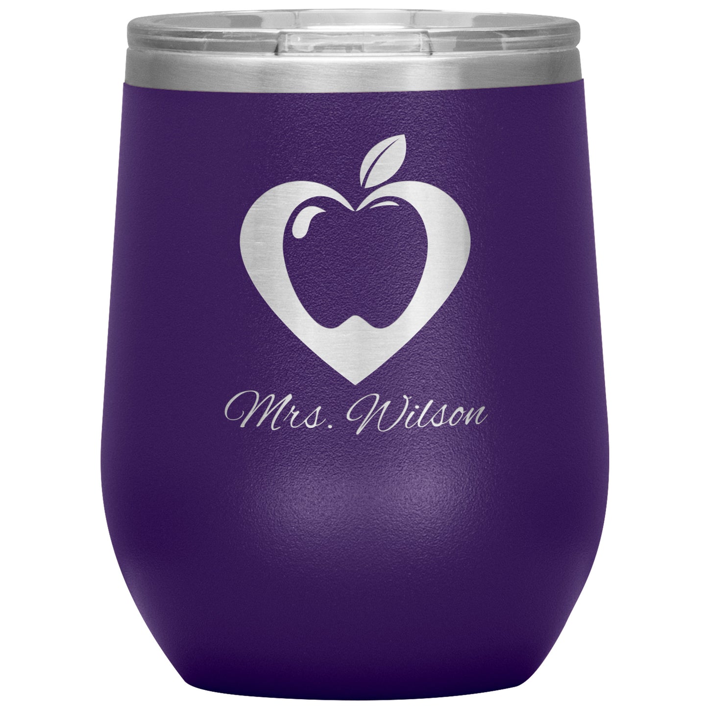 Custom Heart Apple Wine Tumbler 🍎