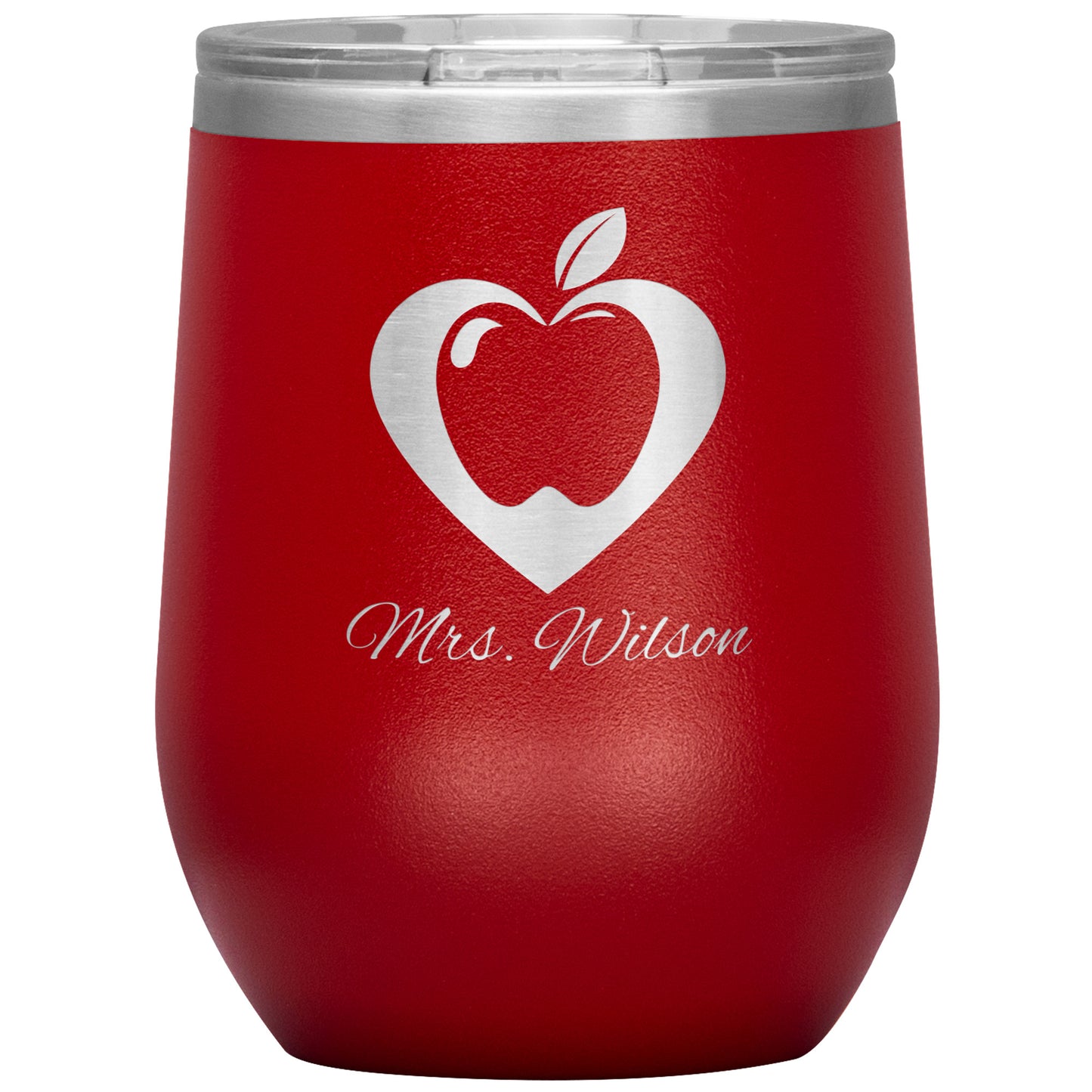 Custom Heart Apple Wine Tumbler 🍎
