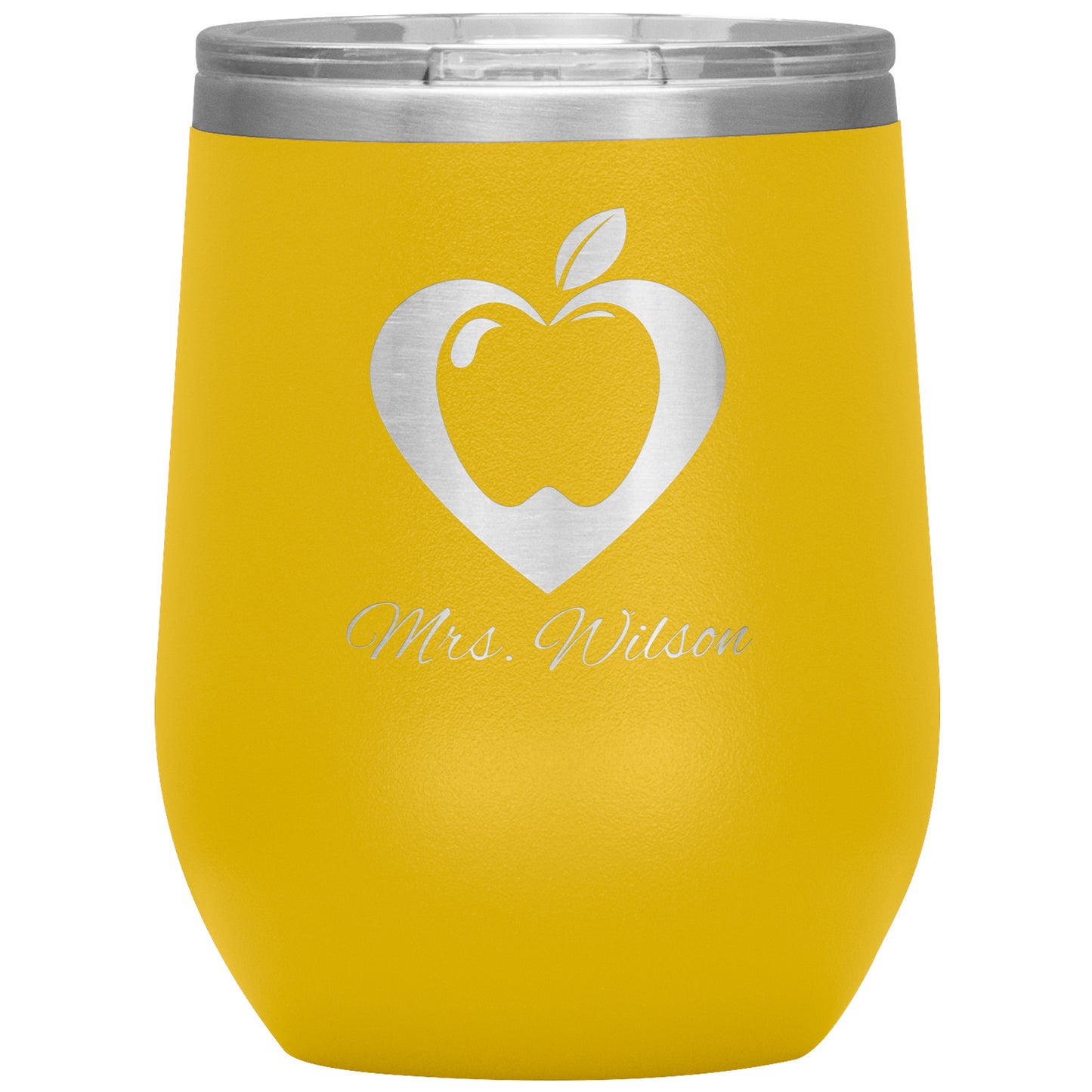 Custom Heart Apple Wine Tumbler 🍎