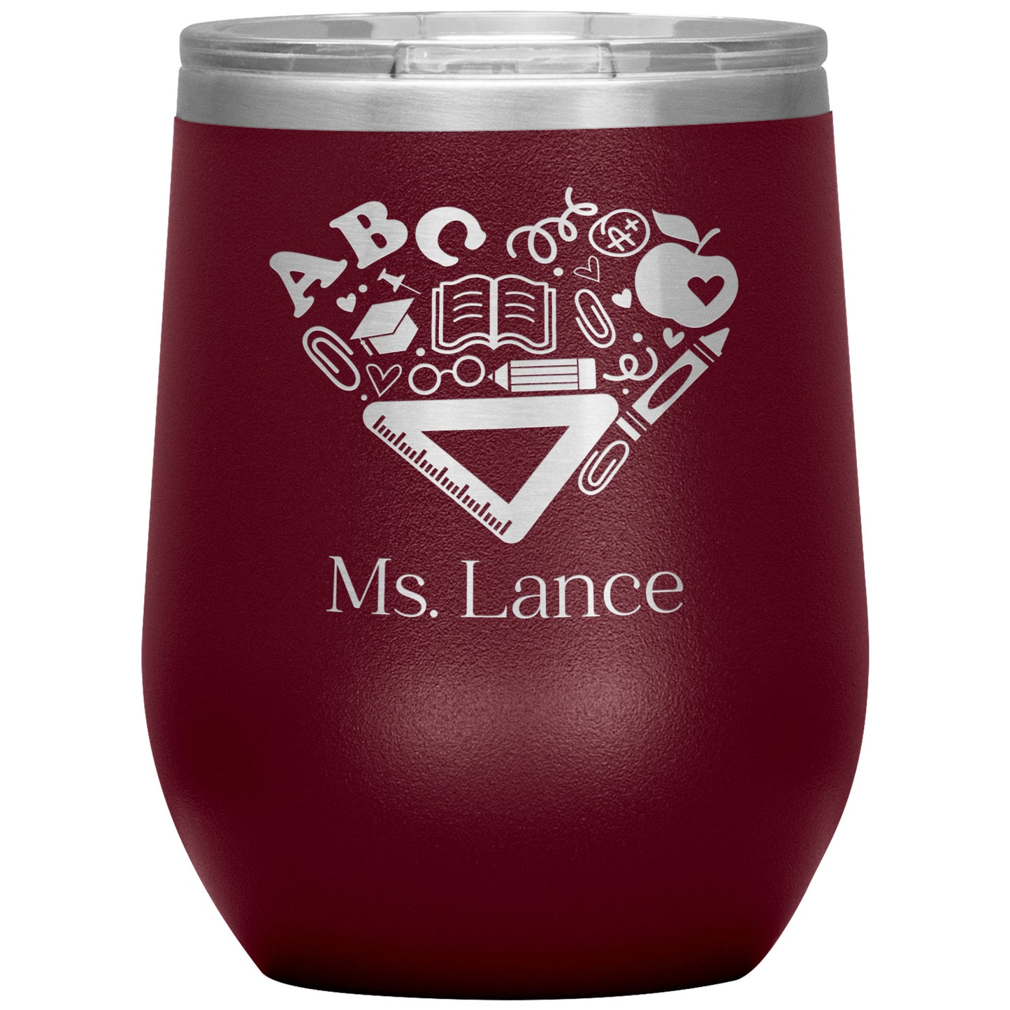 Custom Heart Supplies Wine Tumbler