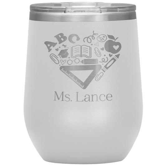 Custom Heart Supplies Wine Tumbler