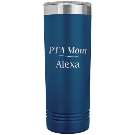 Custom PTA Mom Skinny Travel Tumbler