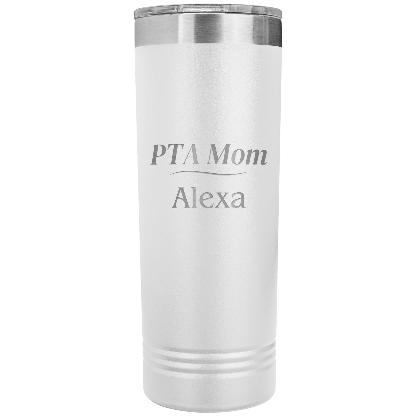 Custom PTA Mom Skinny Travel Tumbler