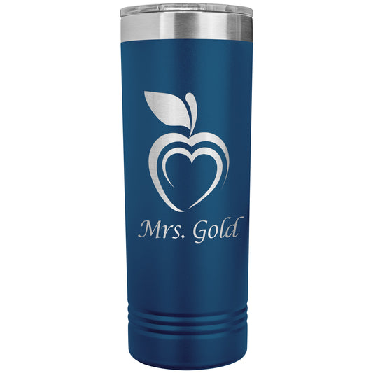 Custom Silhouette Apple Heart Skinny Travel Tumbler