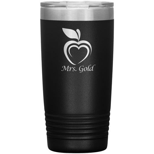 Custom Silhouette Apple Heart Travel Tumbler